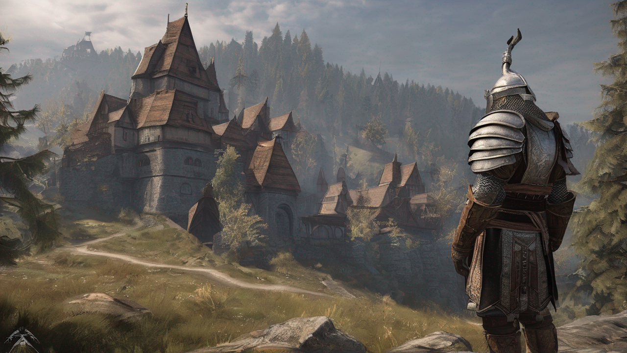 Koncepcyjna wizja krajobrazu z The Elder Scrolls VI z górami, mgłą i tajemniczą atmosferą