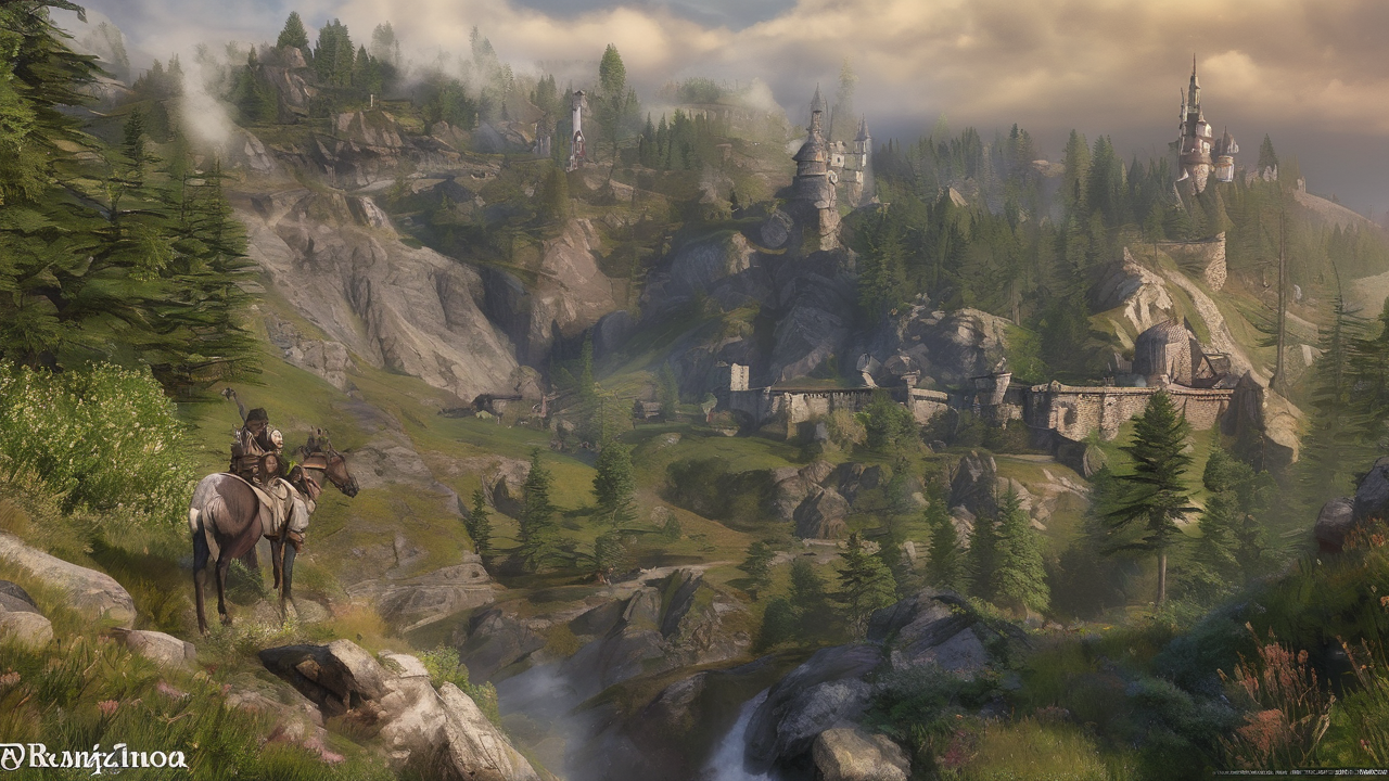 Krajobraz wyspy Vvardenfell z charakterystycznymi grzybowymi domami i wulkanem w tle