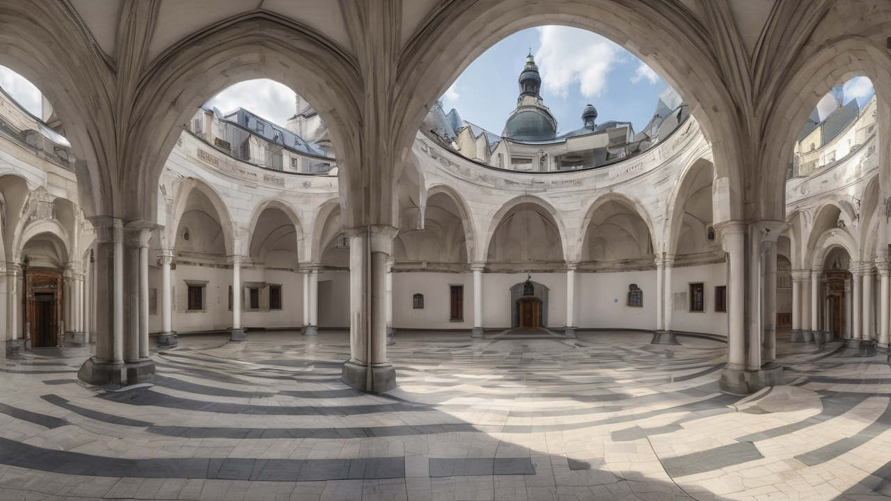 Panorama nowej krainy z najnowszego dodatku ESO z monumentalną architekturą i unikalną florą
