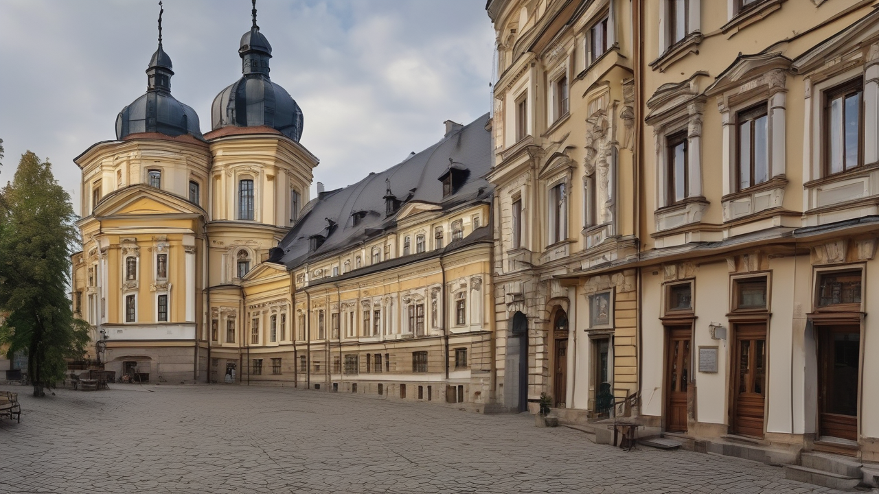Panoramiczny widok na malowniczy krajobraz Cyrodiil z Imperial City w oddali, złote pola i lasy pod błękitnym niebem