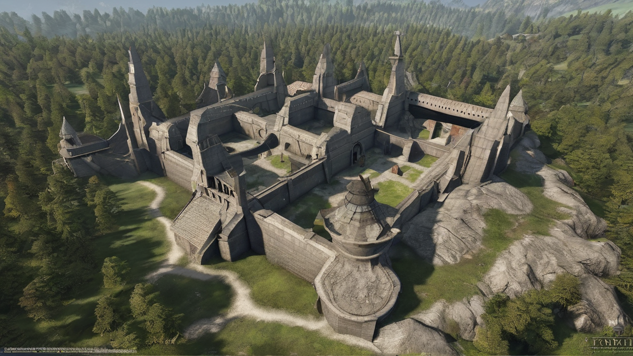 Stylizowana mapa świata Tamriel z zaznaczonymi prowincjami i lokacjami z gry Arena